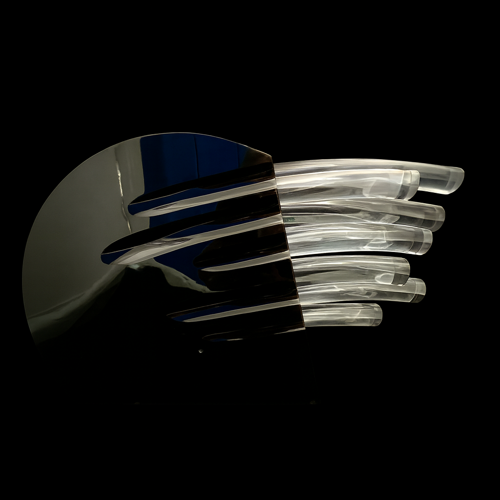 Průchod světla - lepená broušená plastika z topasového skla