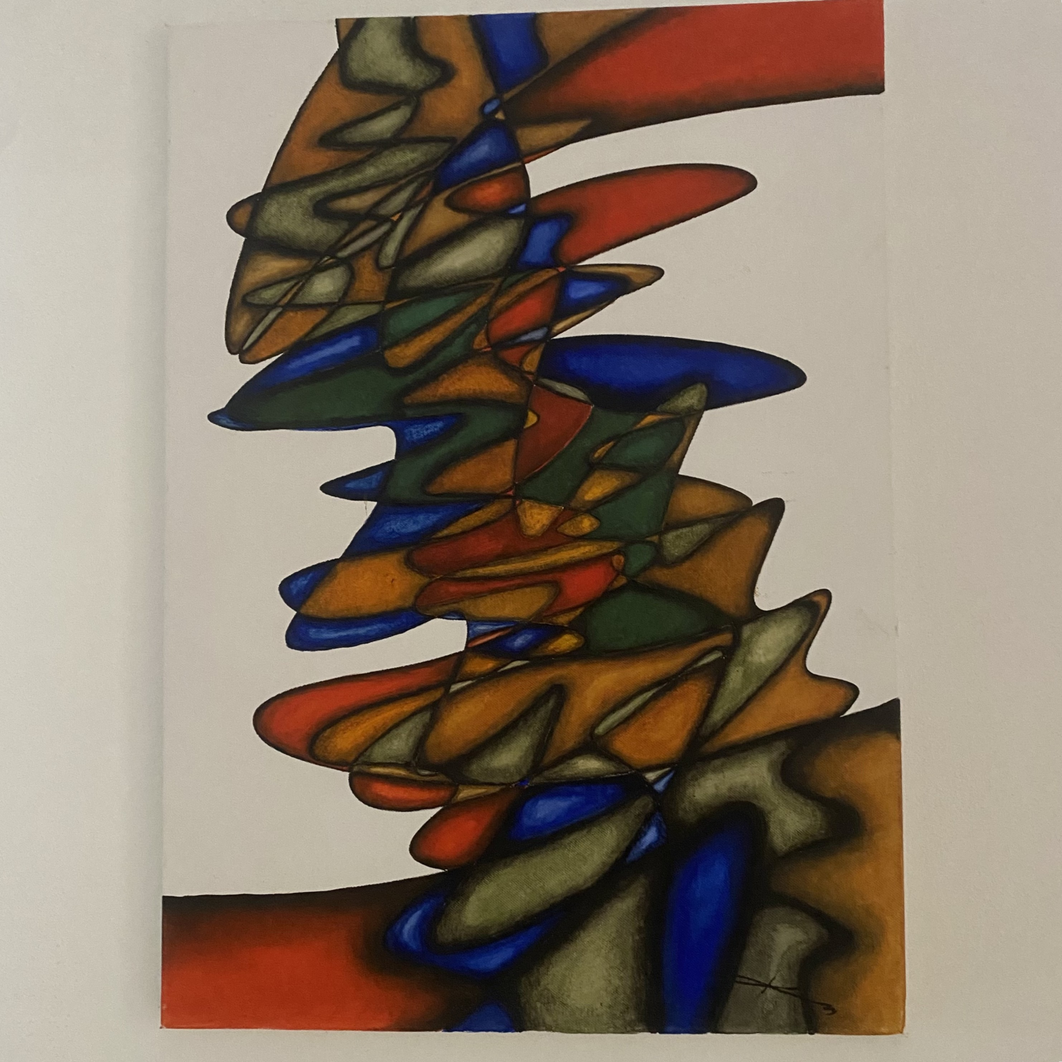 Vitráž pohybu - obraz olej na plátně