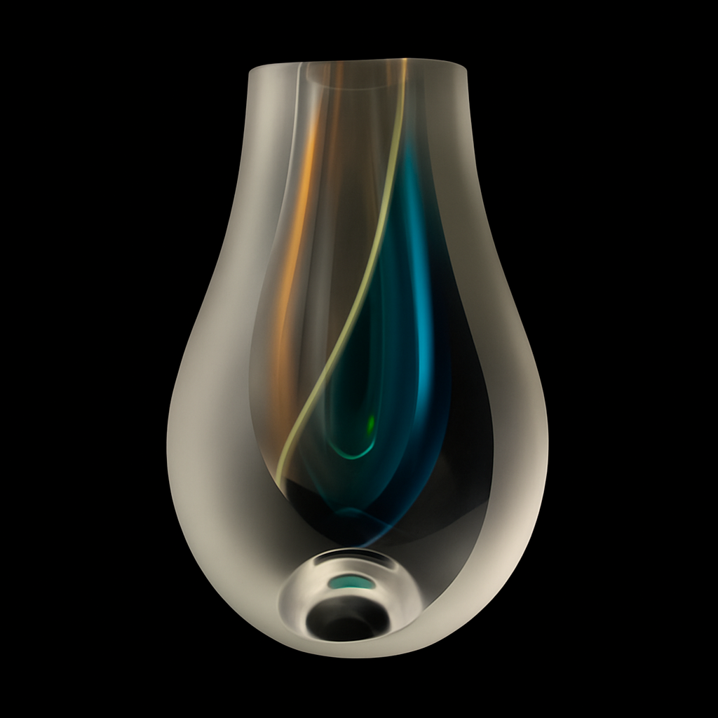 Jantar a safír broušená váza