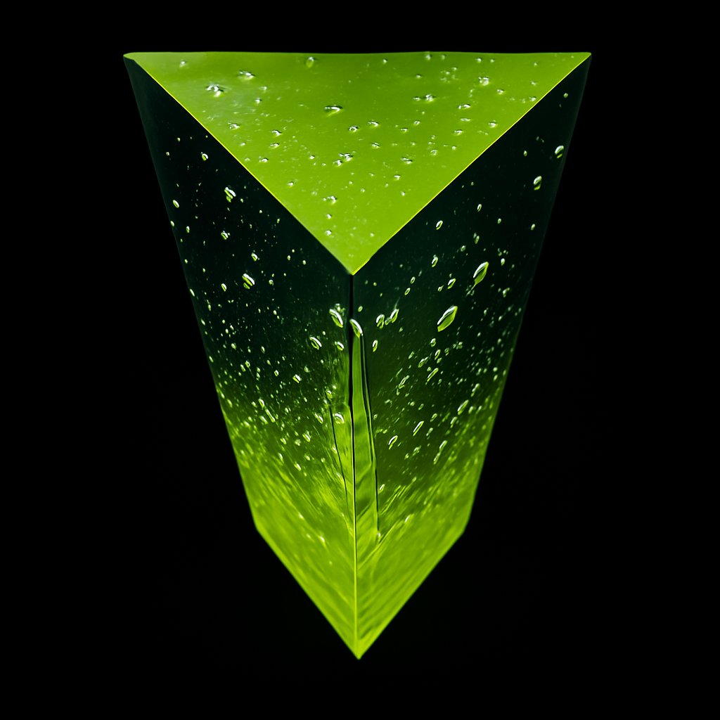 Zelená harmonie - broušená skleněná plastika