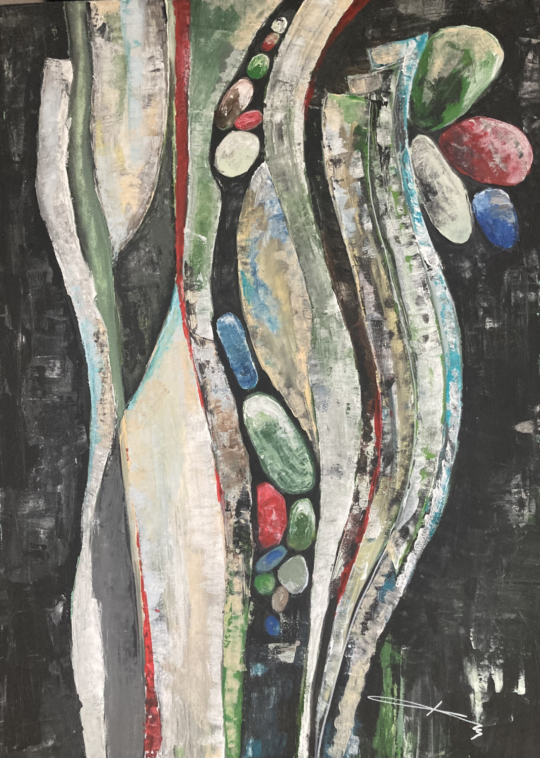 Vertikální rezonance - akryl na plátně